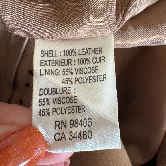 Theory tan suede lined western, boho laser cut skirt size 12 - Picture 8 of 9